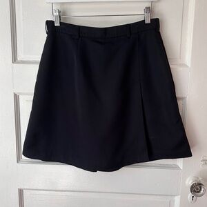 Vintage Tail 100% Silk Black Skort Elastic Waist Pockets Athleisure Golf Preppy